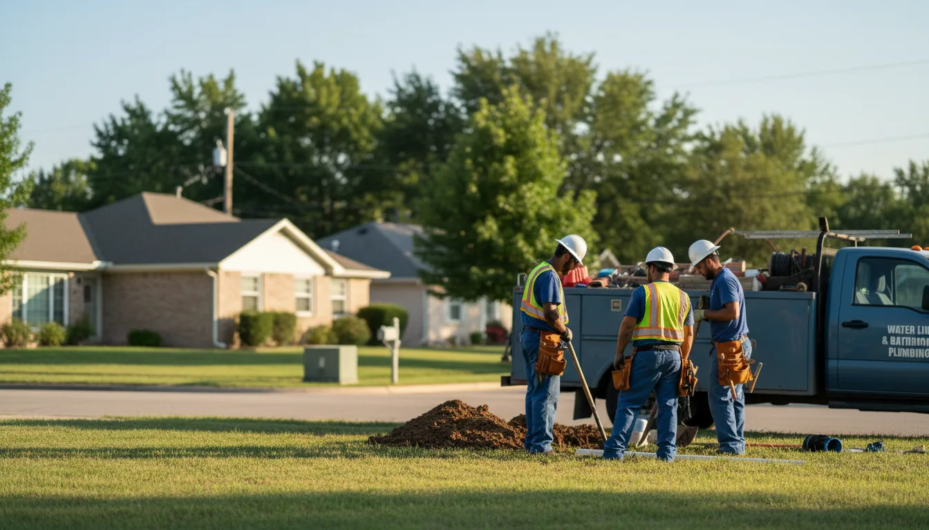 Residential water line and bathroom plumbing service in Columbus Grove, OH